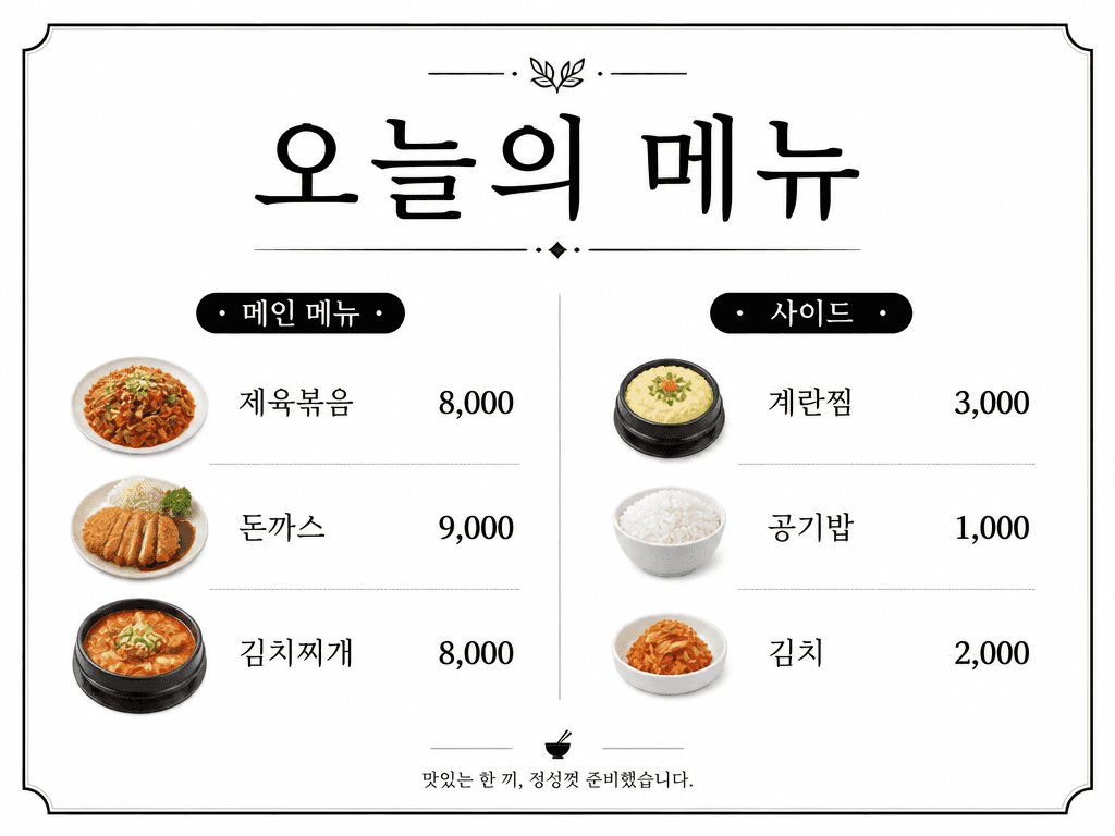 Restaurant Menu Board