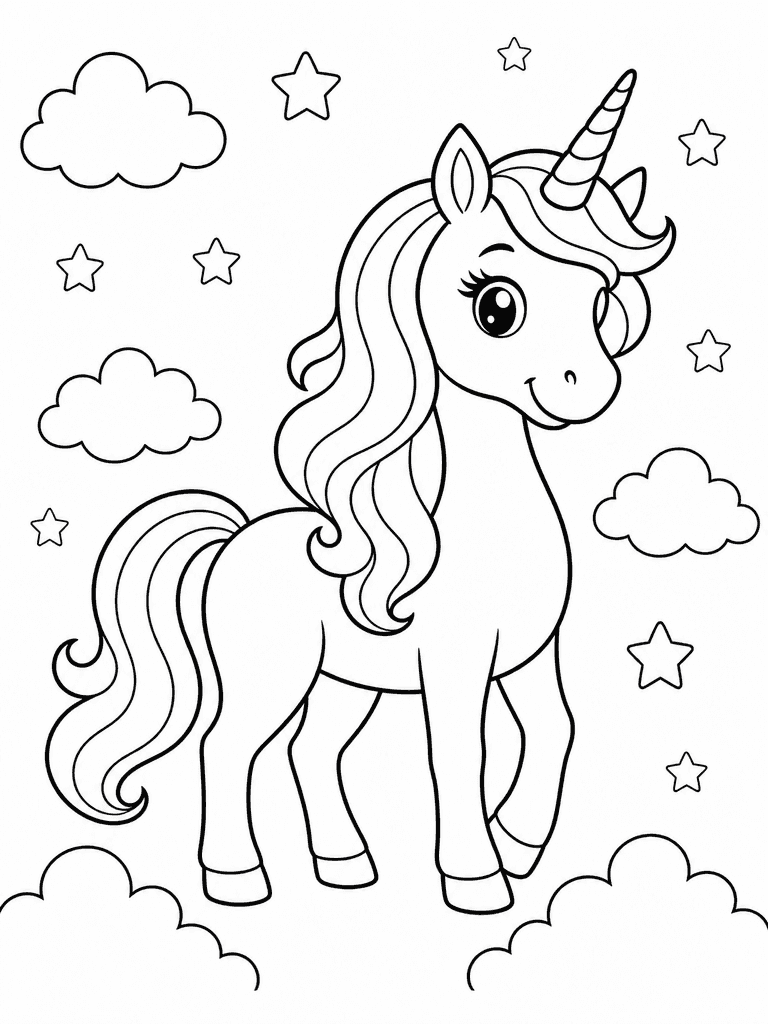 Unicorn Coloring Page