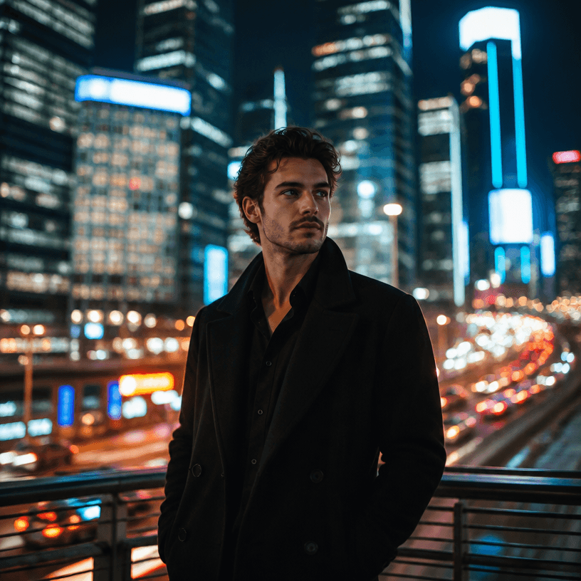 urban night view portrait