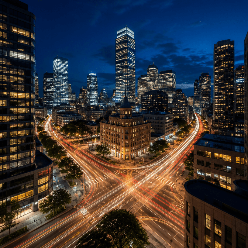 urban night timelapse video