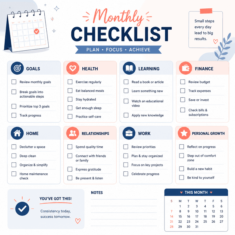 Monthly Checklist
