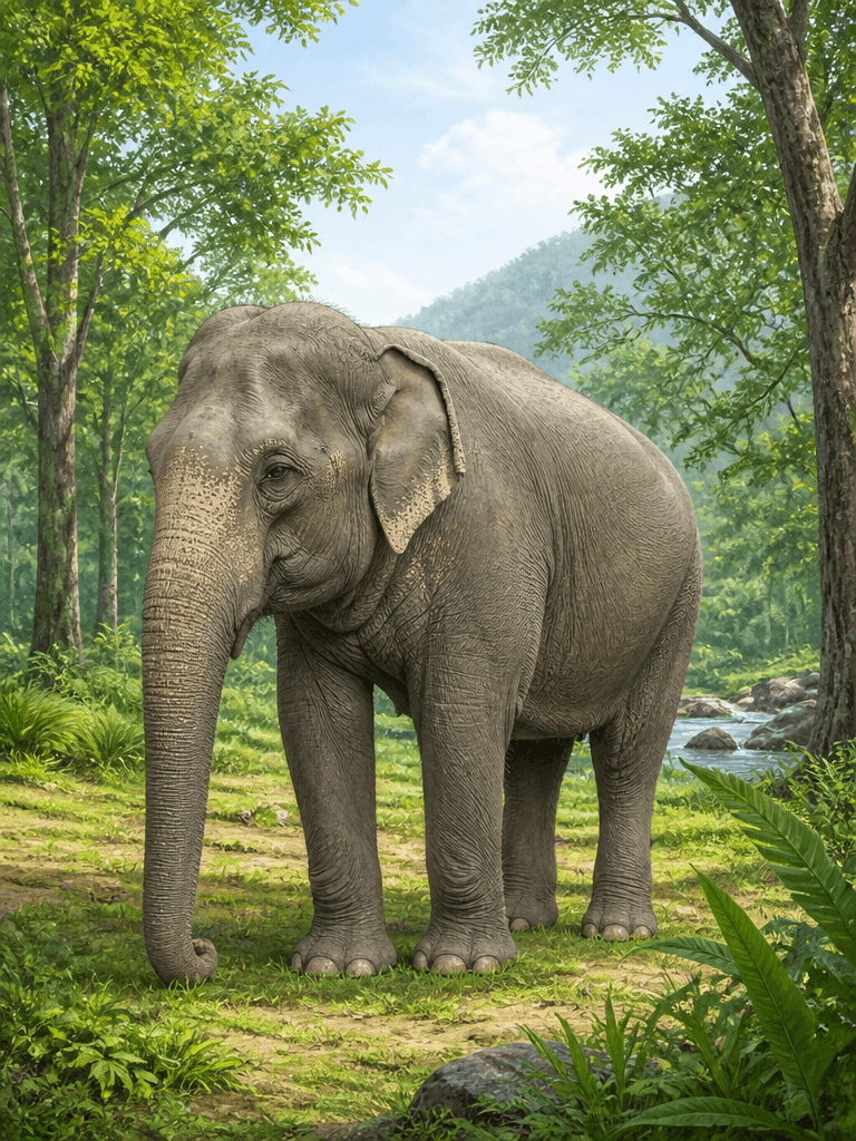 Asian Elephant Illustration