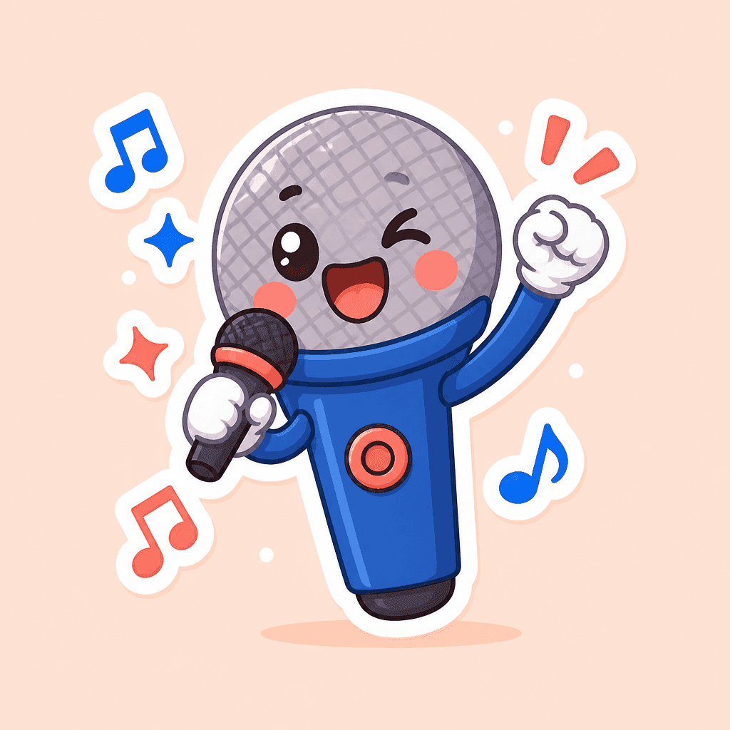 Microphone Emoticon Sticker
