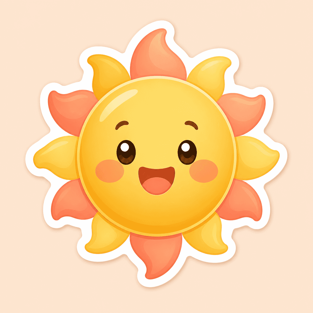 Sun Emoticon Sticker