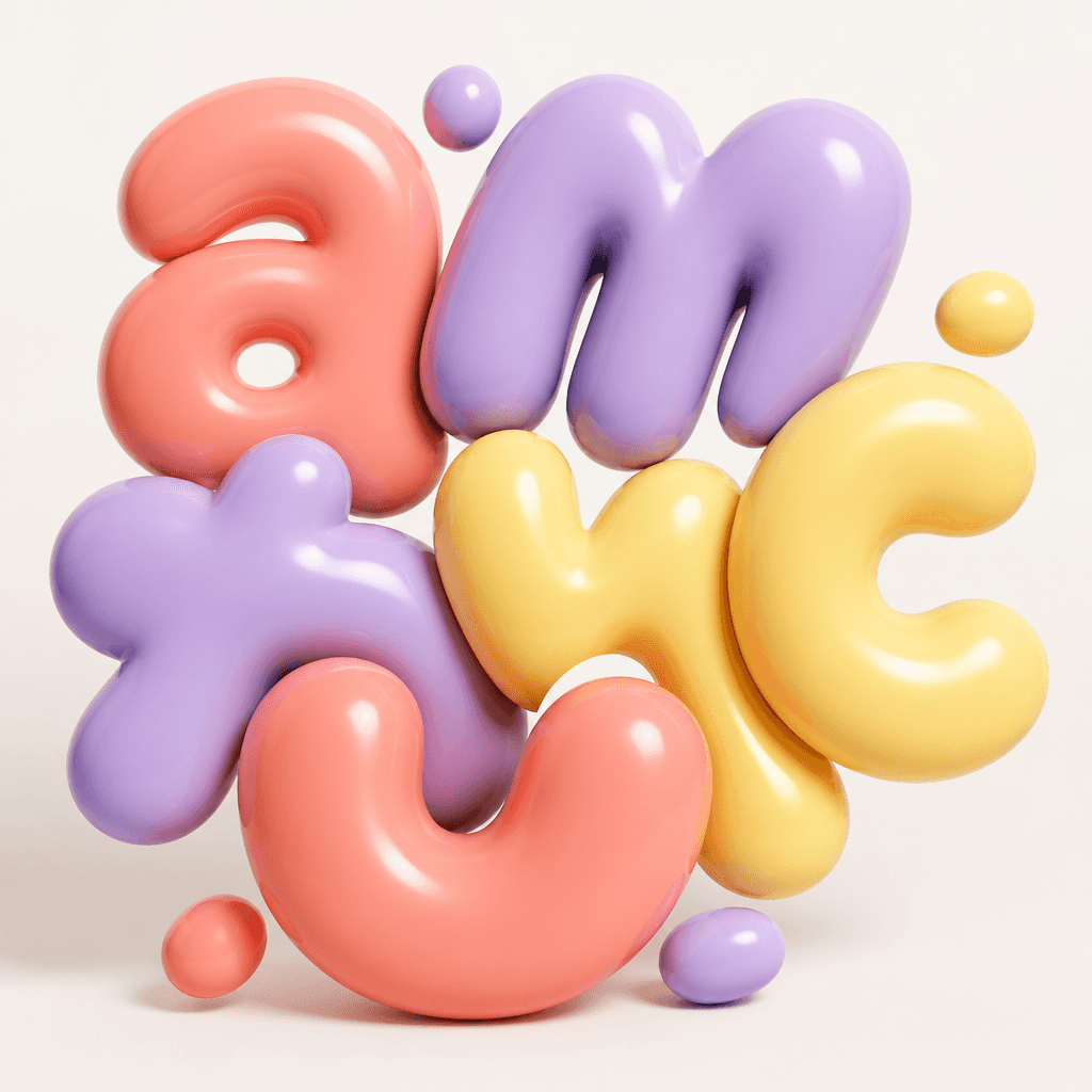 3D Dimensional Lettering Illustration