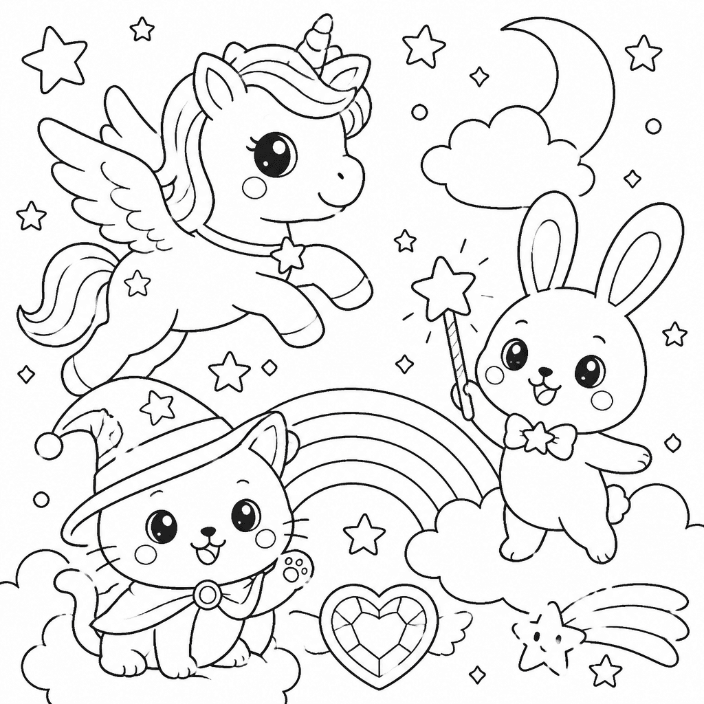 Magical Animal Coloring Page