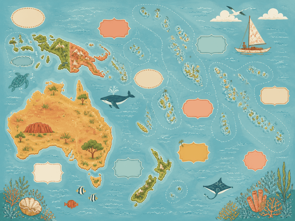 Oceania Map Illustration