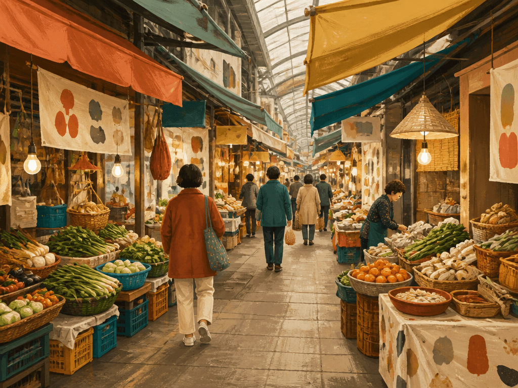 Traditional Market Illustration