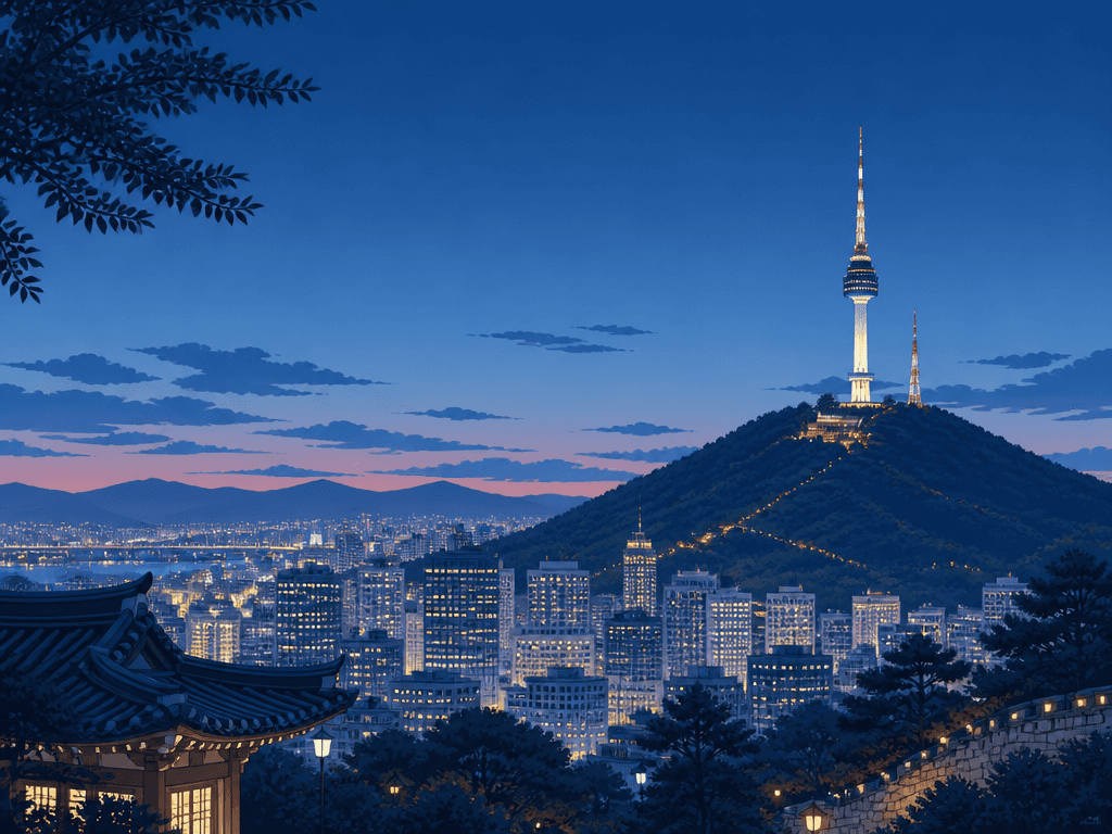 N Seoul Tower Illustration