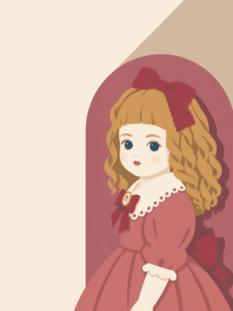 Bisque Doll Illustration