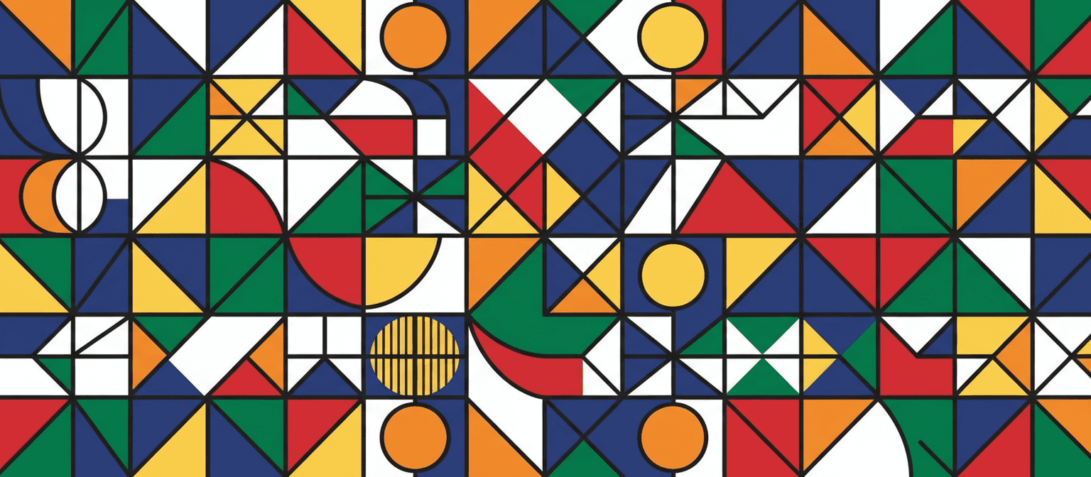 기하학적인 추상 꽃 패턴 일러스트.