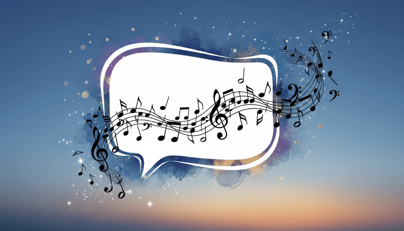 음표와 어우러진 말풍선.