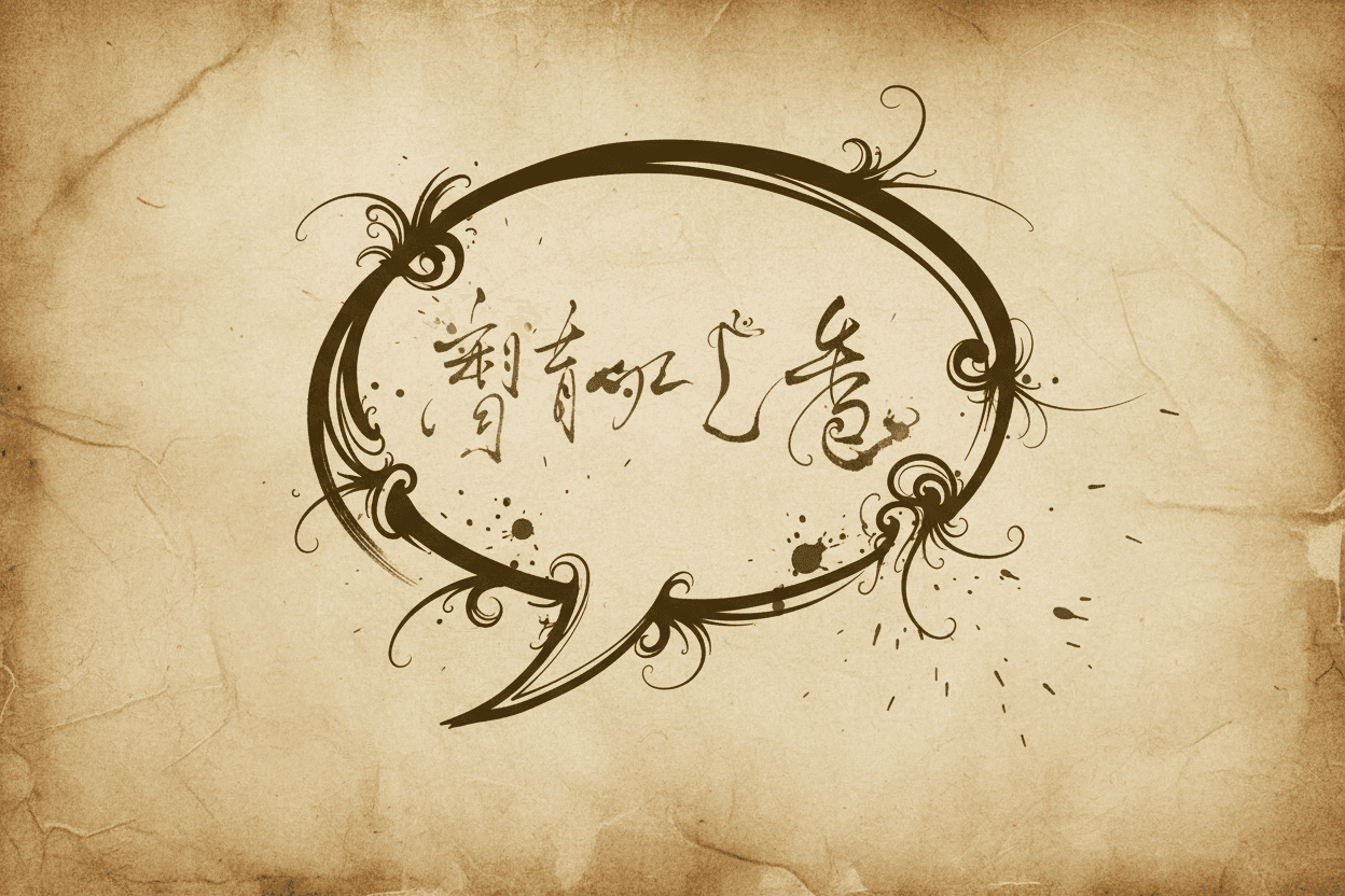 우아한 캘리그라피 말풍선.