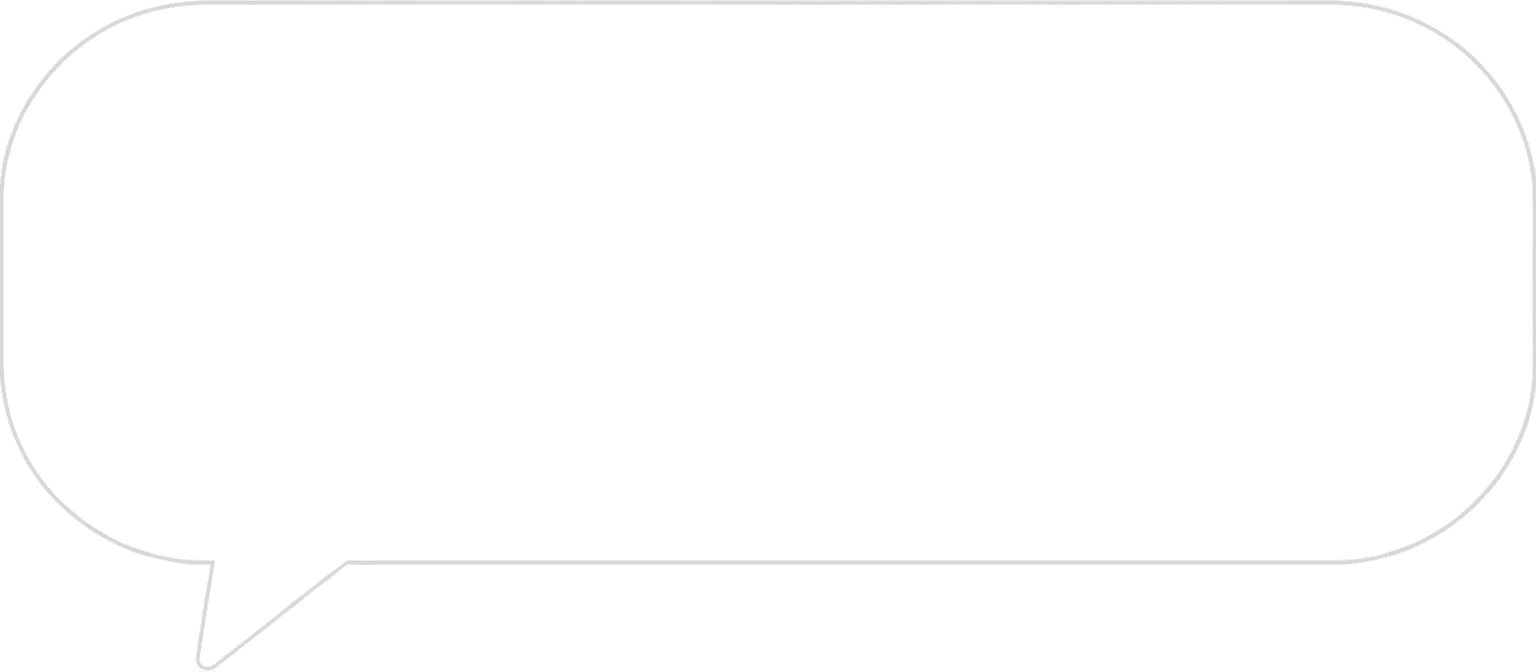 둥근 모서리와 투명한 배경을 가진 깨끗하고 미니멀한 흰색 말풍선, 채팅 UI에 적합합니다.