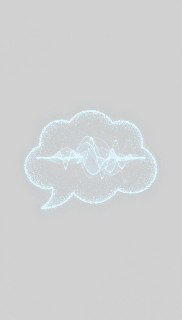 점선 윤곽선이 있는 연한 파란색 속삭임 말풍선, 부드럽고 섬세하며 미묘한 의사소통을 나타냅니다.