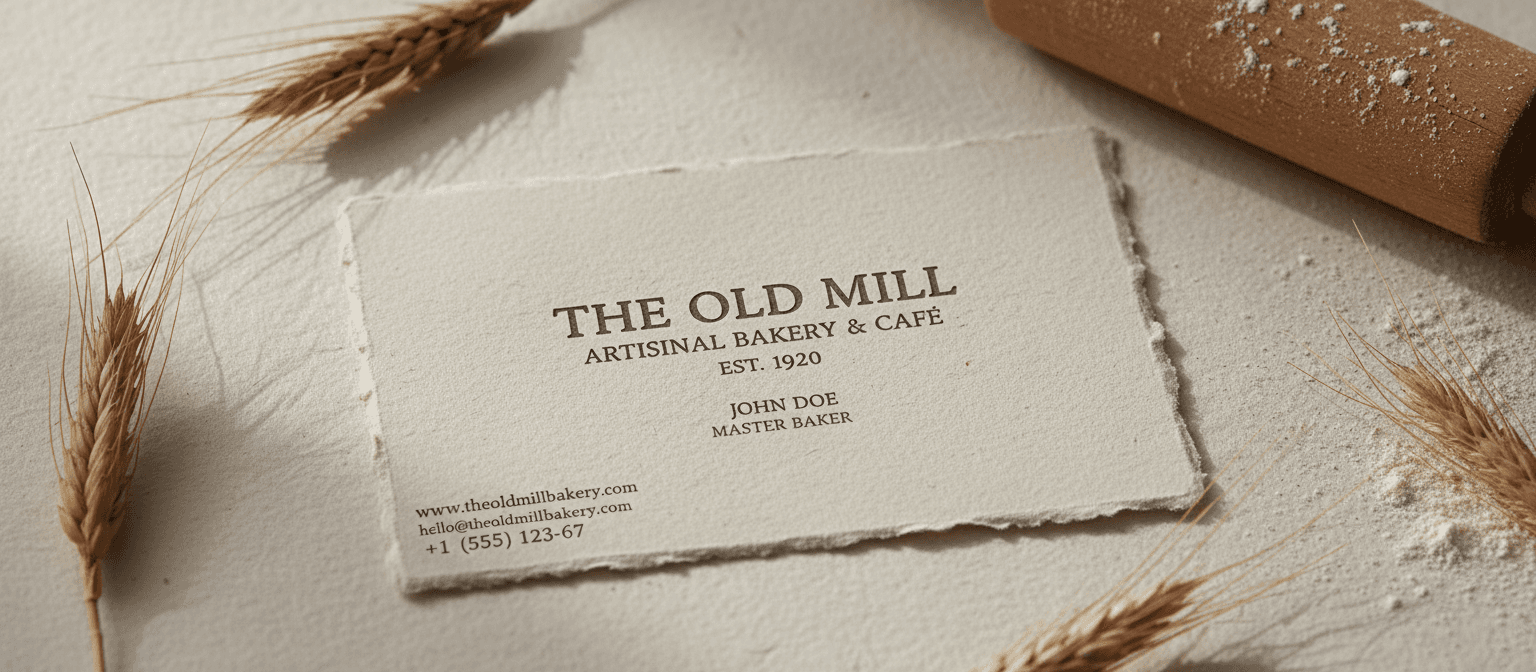 레터프레스 효과가 있는 명함 목업, 핸드메이드 종이에 가장자리가 자연스러운 모양.