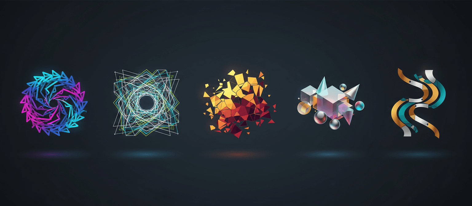 현대적인 디지털 아트 무료 아이콘을 형성하는 추상 기하학적 패턴.