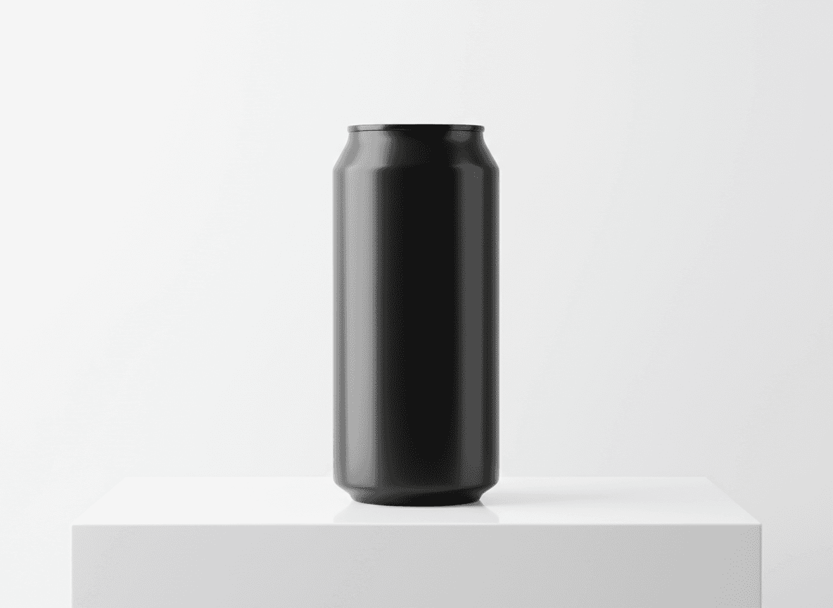 매끈하고 검은색의 빈 알루미늄 캔 목업.