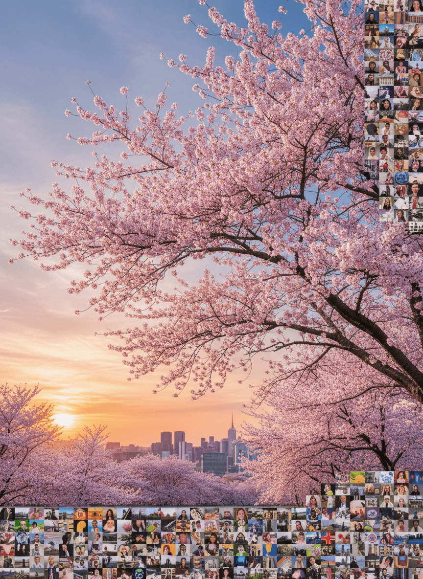 다양하고 자유롭게 라이선스된 이미지로 만들어진 생생한 모자이크.