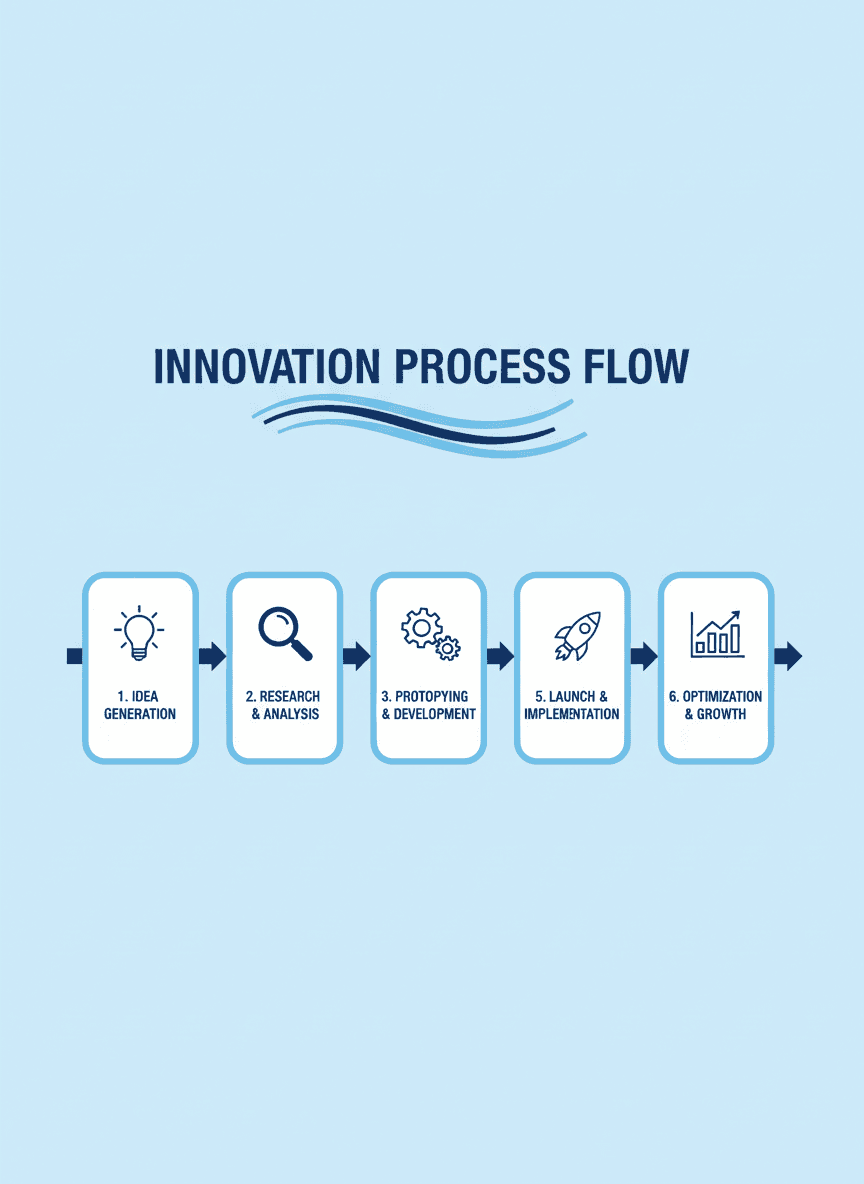 간단한 아이콘으로 복잡한 과정을 설명하는 인포그래픽 스타일 일러스트레이션.