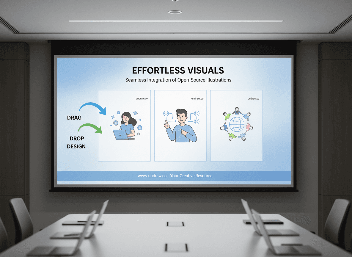 전용 웹사이트의 무료 일러스트를 활용한 전문 프레젠테이션.