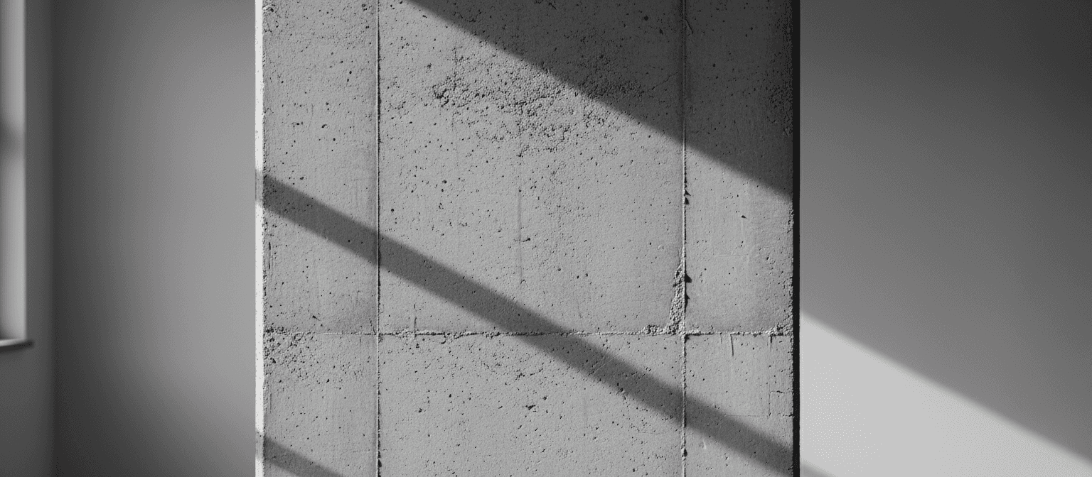 자연광과 그림자가 드리워진 미묘한 질감의 콘크리트 벽, 미니멀리스트 바탕화면.