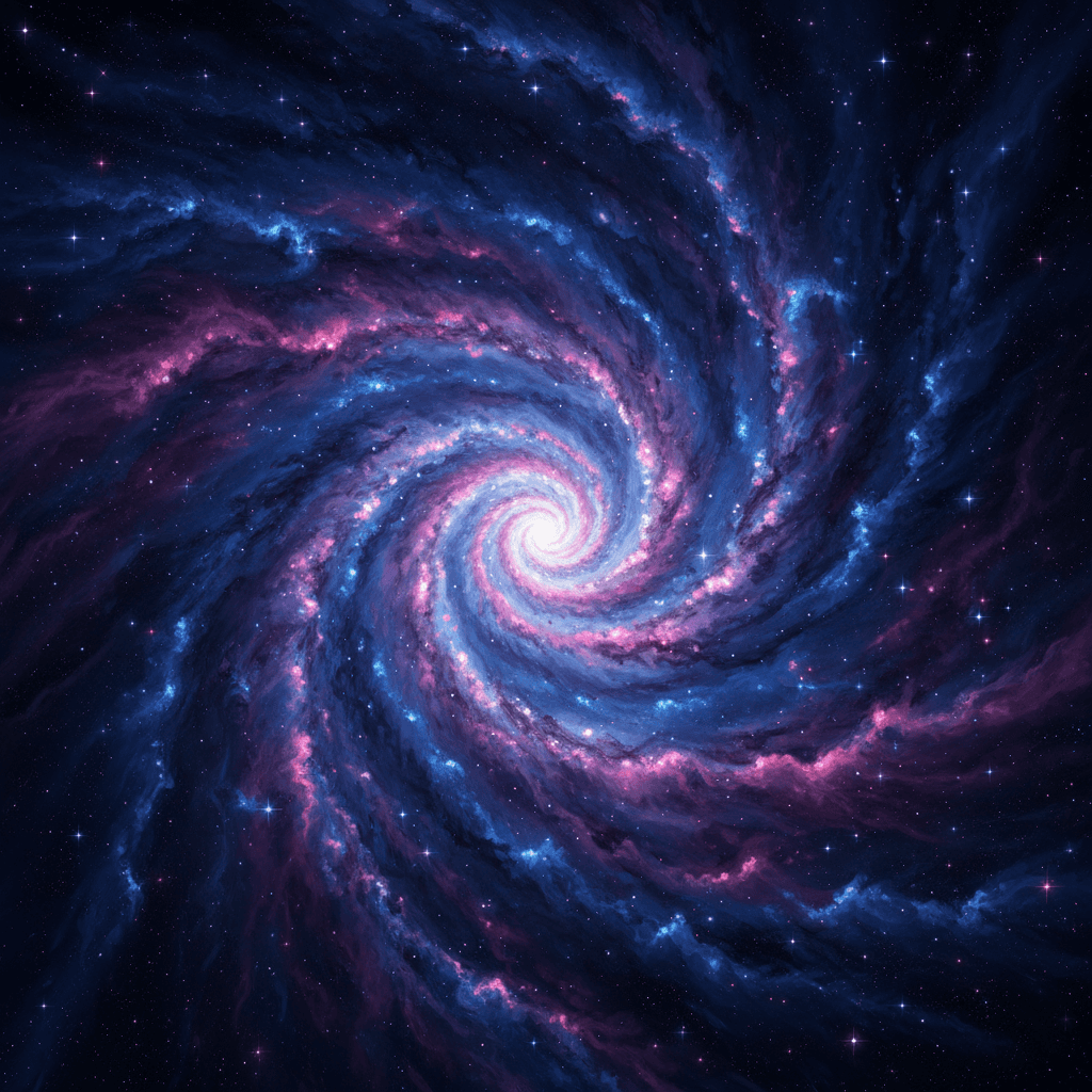 다채로운 성운과 별들이 빛나는 웅장한 은하계, 우주 바탕화면.