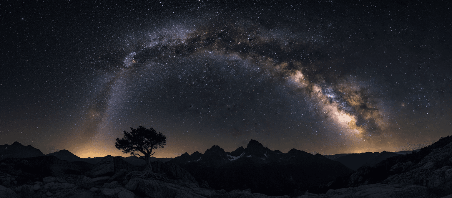 수많은 별이 있는 어둡고 광활한 공간을 가로지르는 은하수가 보이는 숨 막히는 별이 빛나는 밤하늘.