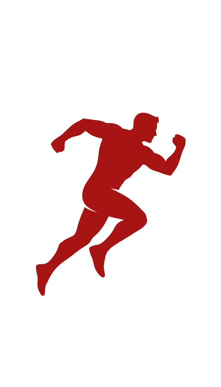 역동적인 전신 실루엣 사람 아이콘, 단색 빨강.