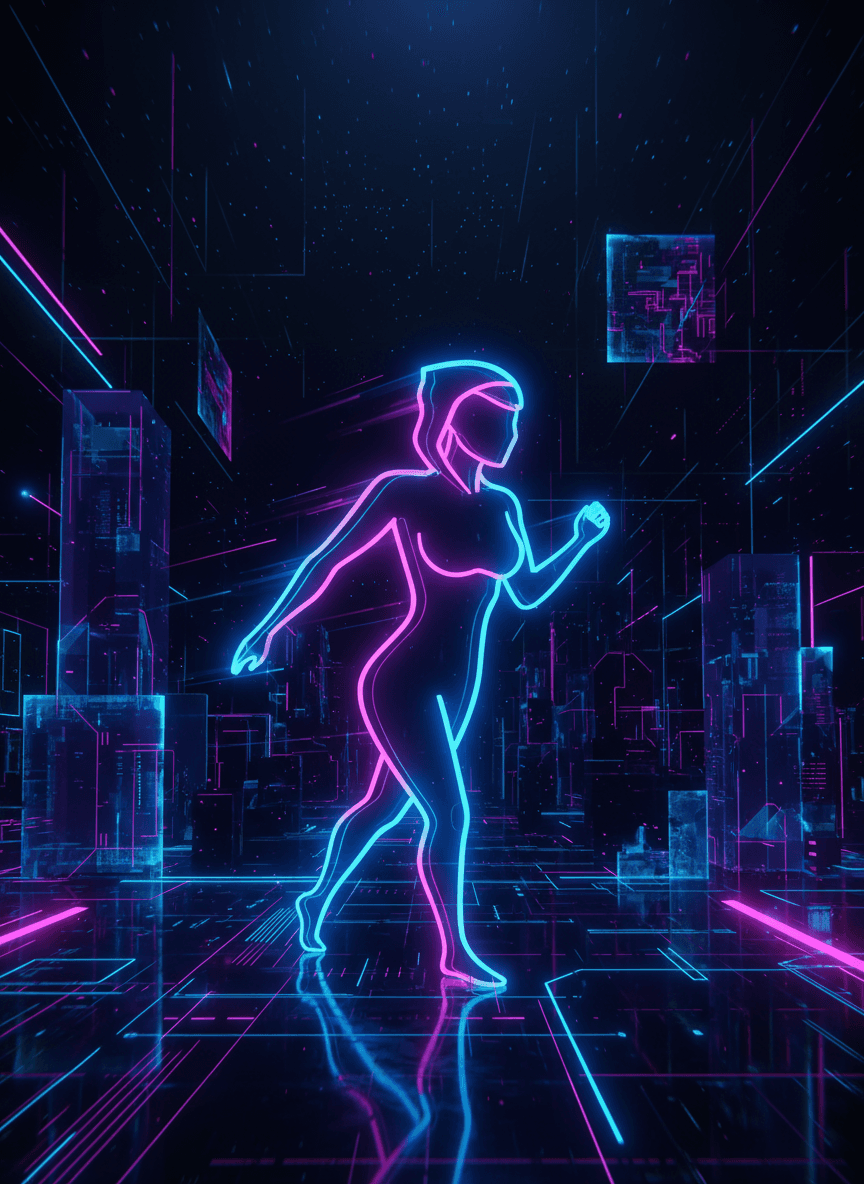 네온 빛깔 사람 아이콘.