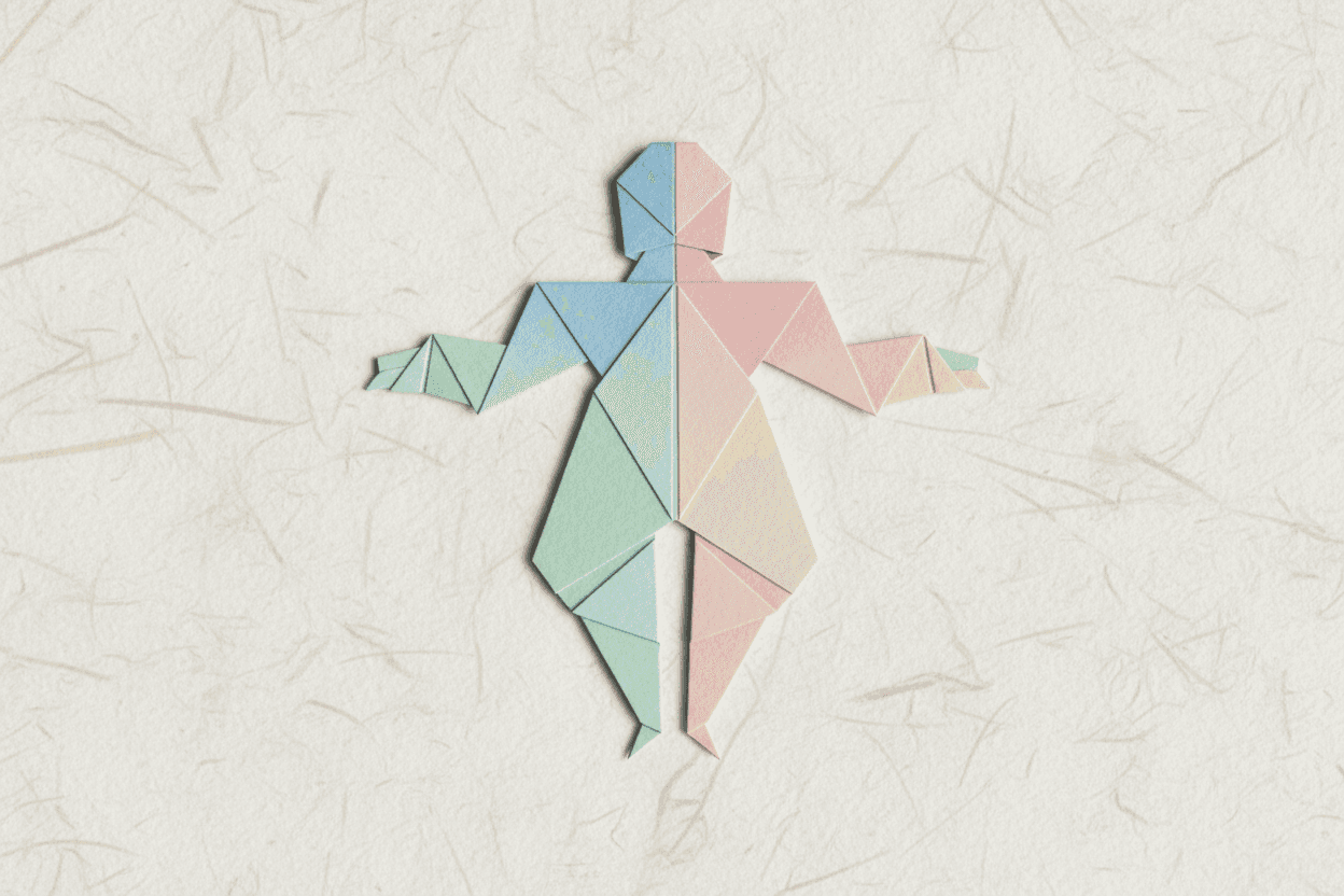 종이접기 스타일 사람 아이콘.