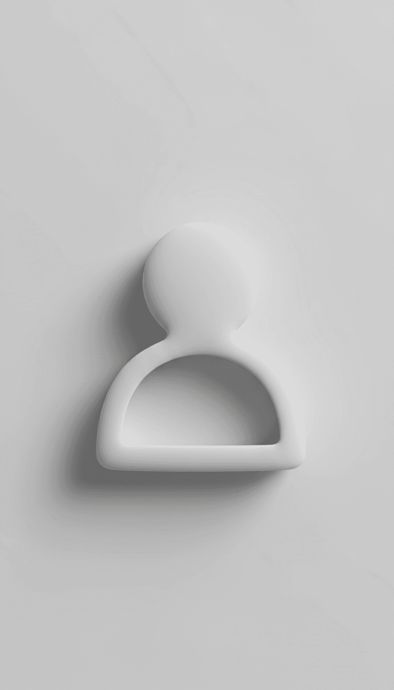 부드럽게 돌출된 효과와 은은한 그림자가 있는 뉴모피즘 스타일 사람 아이콘, 밝은 회색 팔레트.