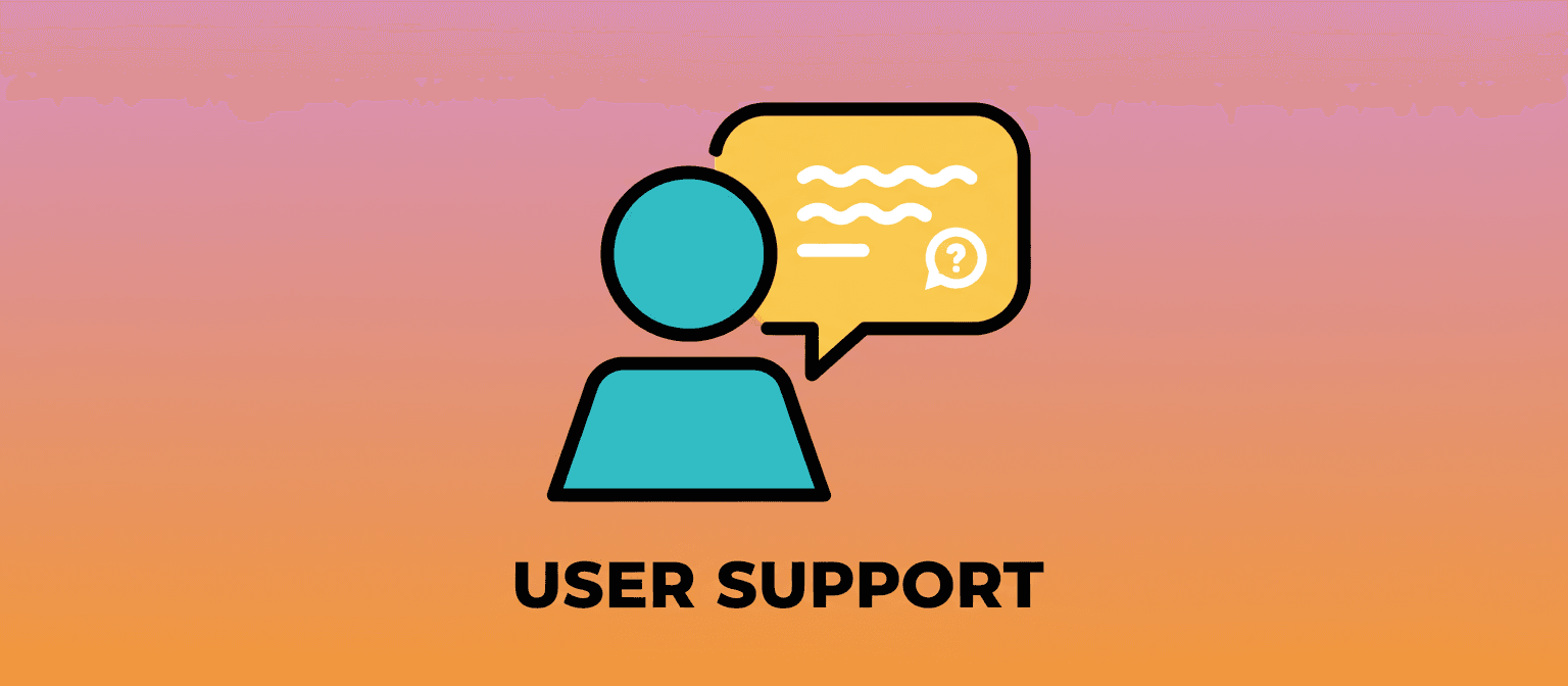 소통 또는 사용자 지원을 상징하는 말풍선이 있는 사람 아이콘.