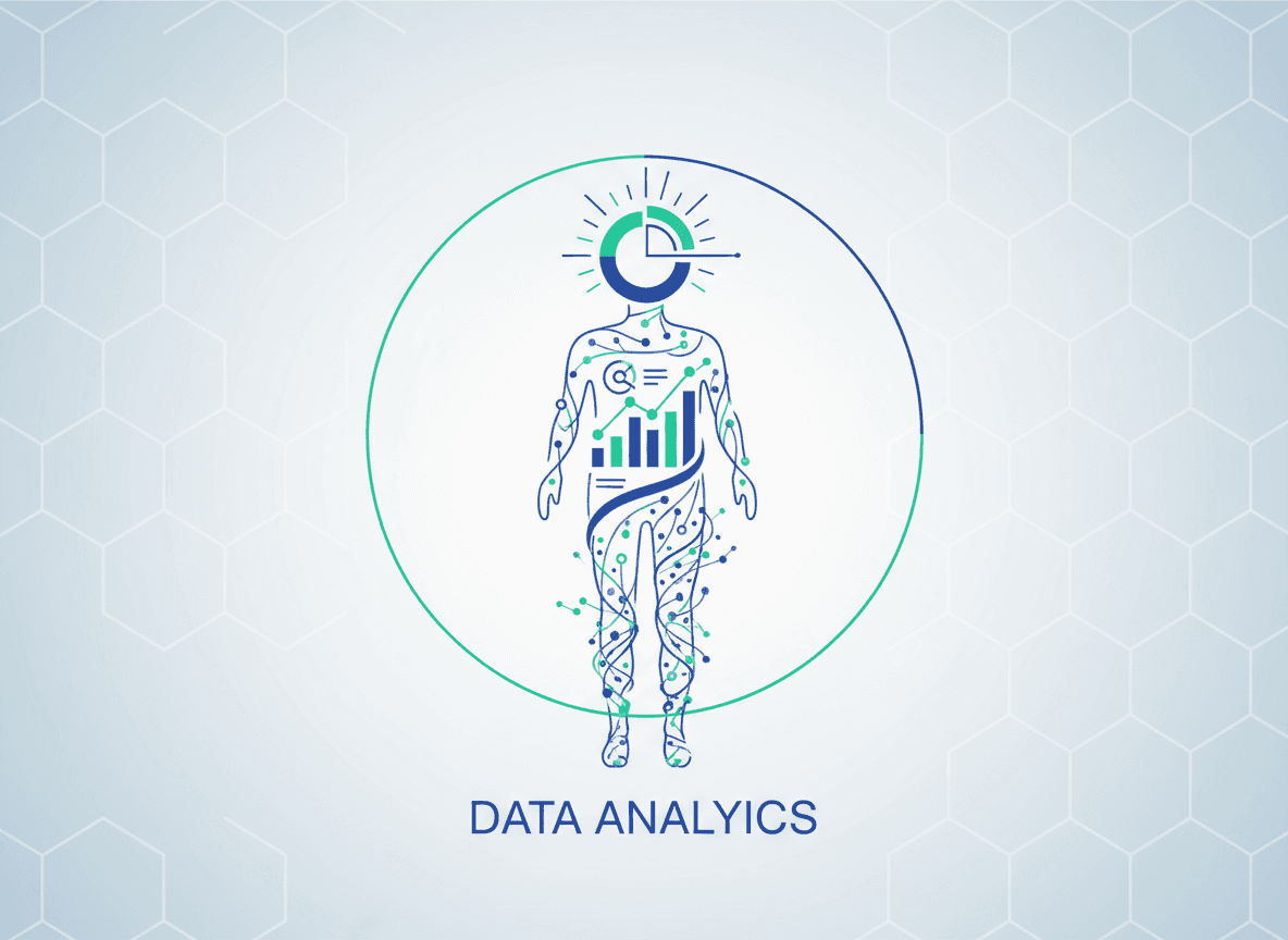 데이터 차트가 있는 사람 아이콘.