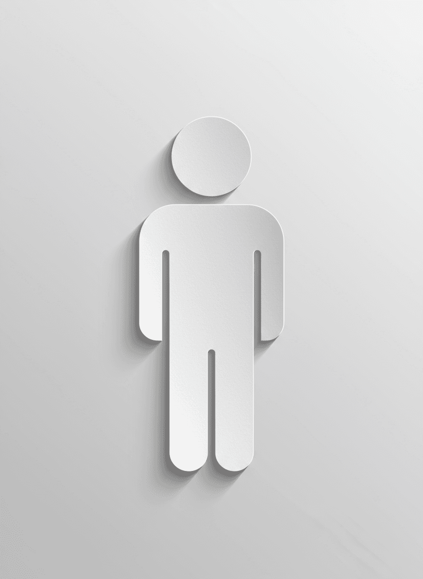 은은한 그림자가 있는 레이어드 종이 오려내기 스타일의 사람 아이콘.