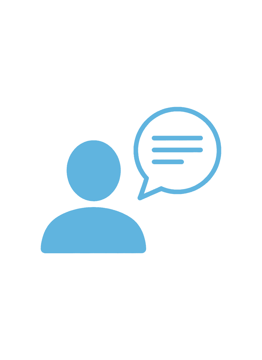 말풍선이 있는 사람 아이콘, 의사소통 컨셉, 연한 파란색.