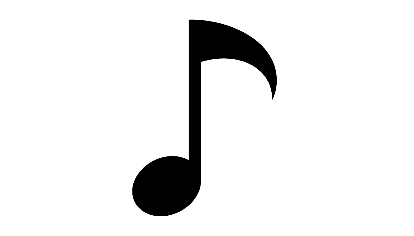 오디오 인터페이스용 대담하고 견고한 검은색 글리프 스타일의 음표 아이콘.