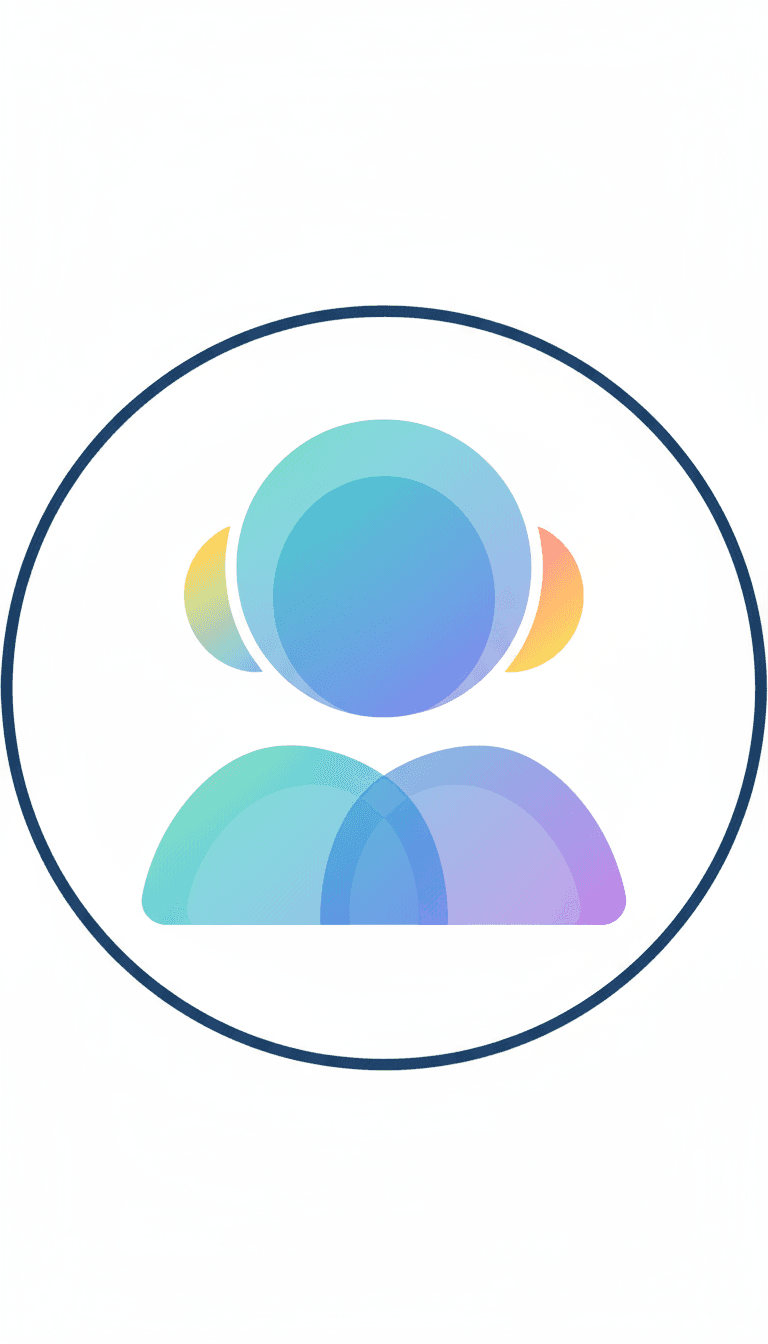 소셜 미디어 아바타에 적합한 둥근 기하학적 모양을 사용한 현대적이고 장난기 넘치는 추상적인 사용자 프로필 아이콘.