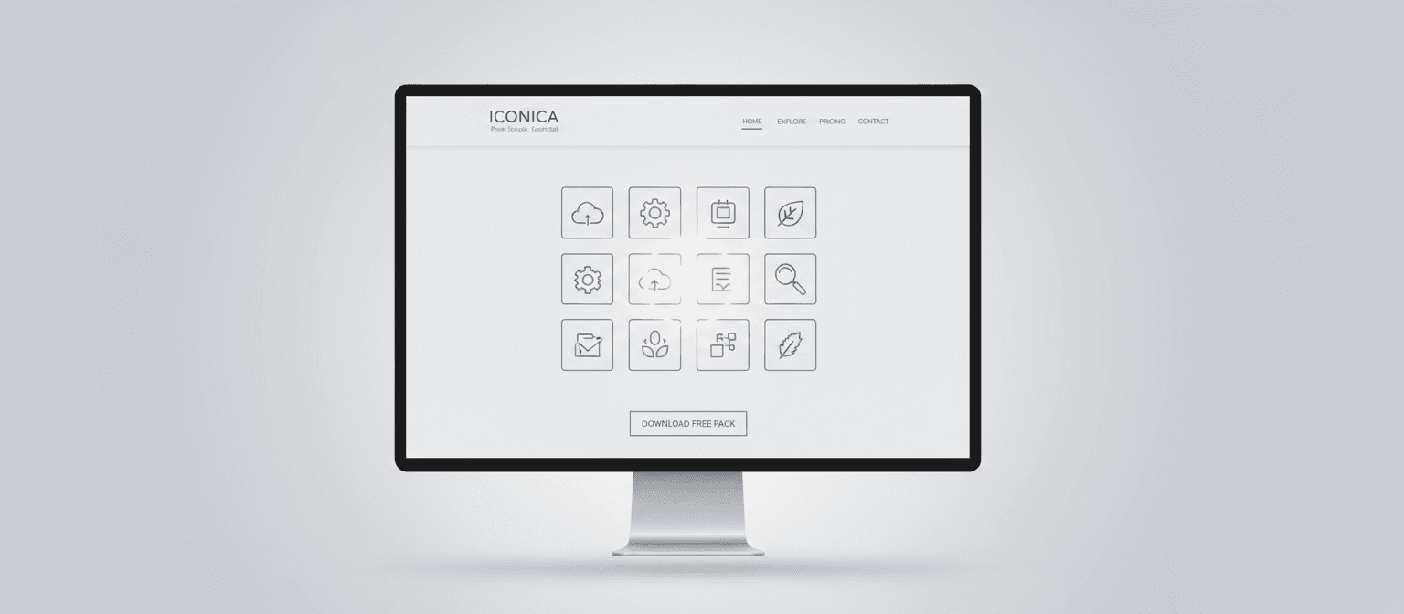단순하고 단색 선으로 된 아이콘을 선보이는 초미니멀리스트 아이콘 웹사이트.