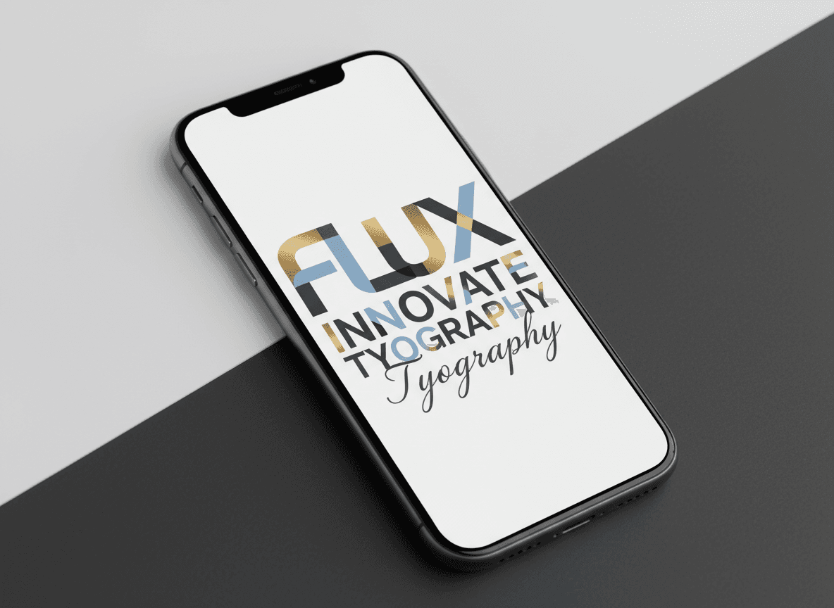 화면에 예술적인 타이포그래피를 선보이는 아이폰 목업