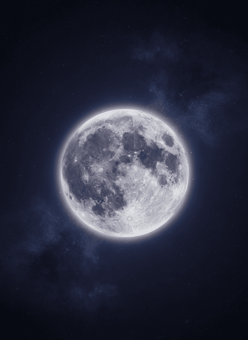 짙은 남색 밤하늘의 초고화질 슈퍼문, 경이로운 천체 아이폰 배경화면입니다.