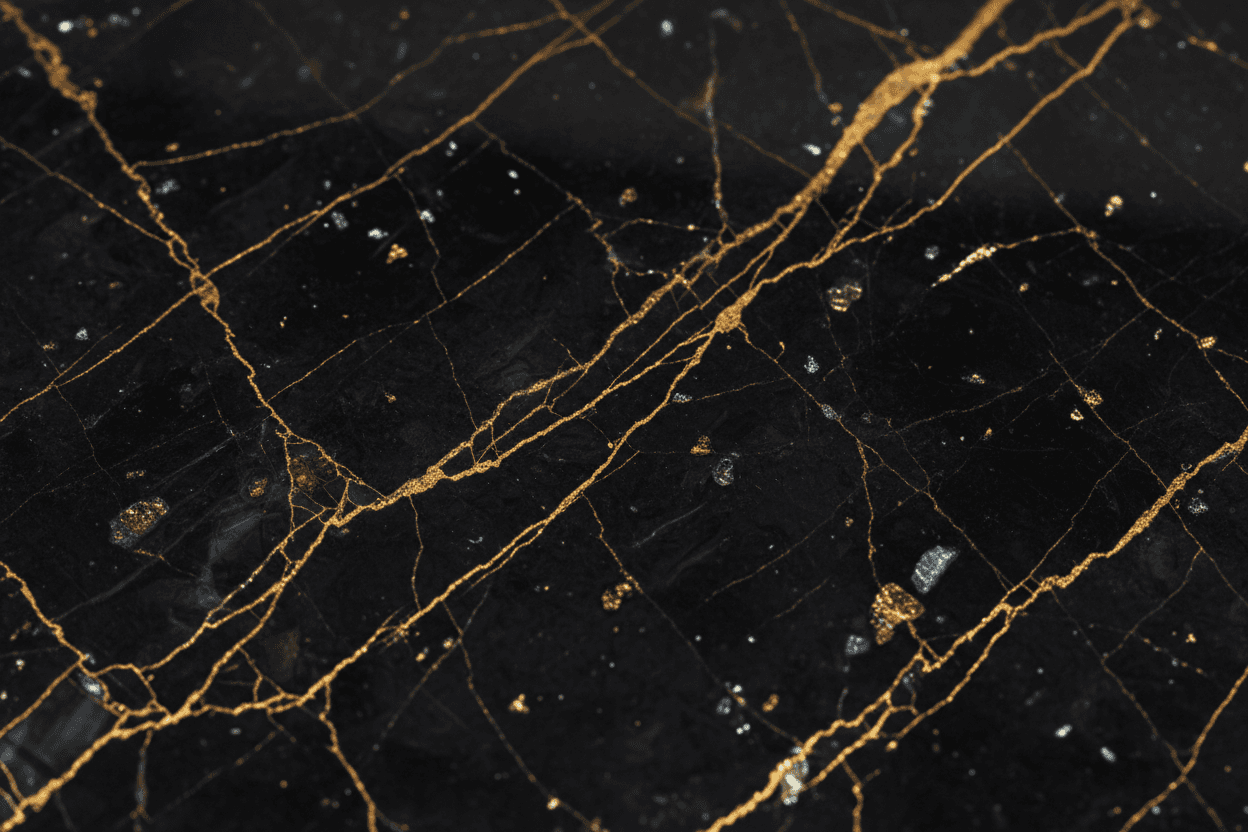 섬세한 금빛 줄무늬가 있는 고급스러운 검은색 대리석 질감, 세련된 아이폰 배경화면입니다.