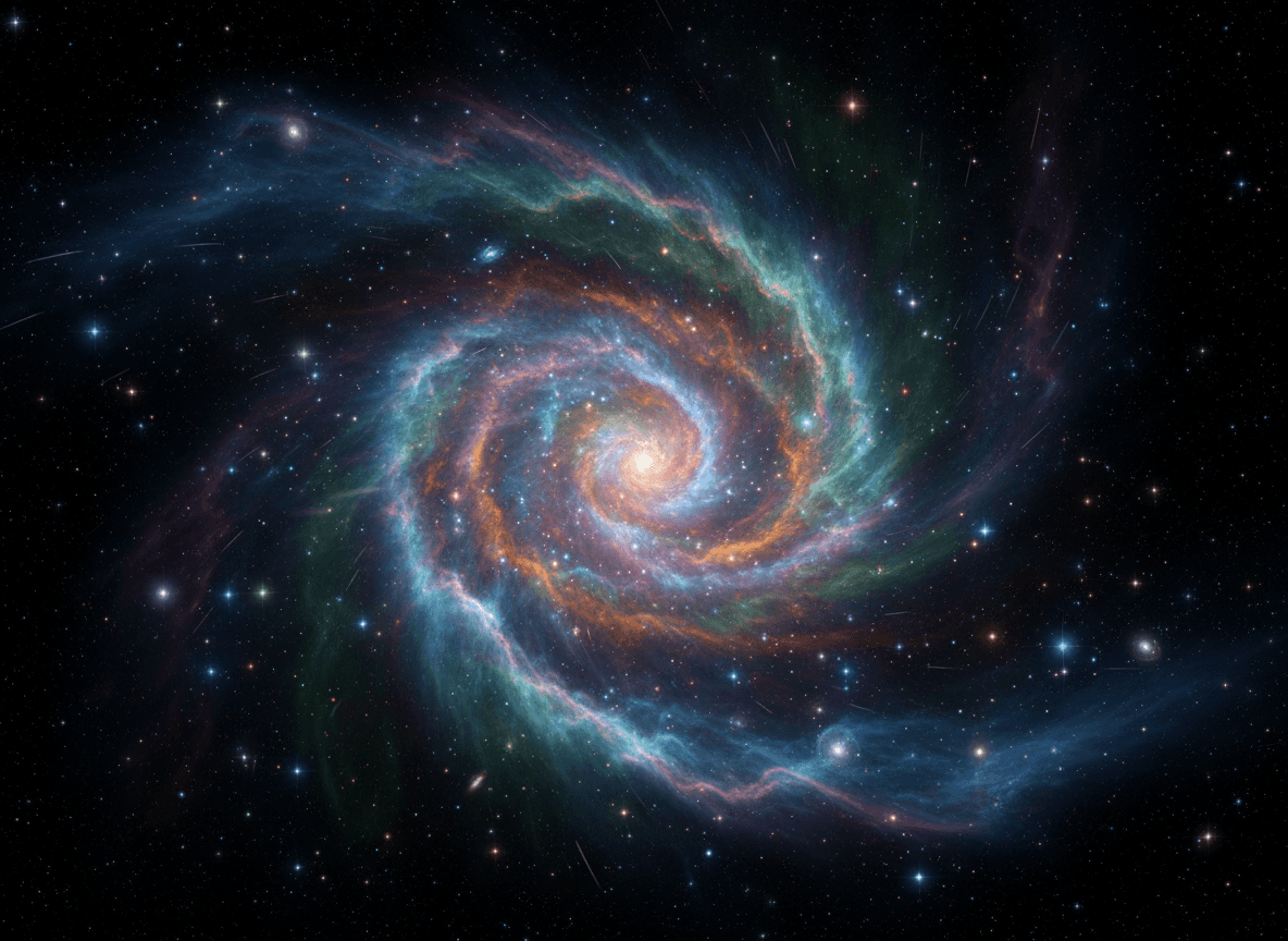 소용돌이치는 우주 먼지와 빛나는 별들로 가득한 생생한 성운의 깊은 우주 아이폰 배경화면.