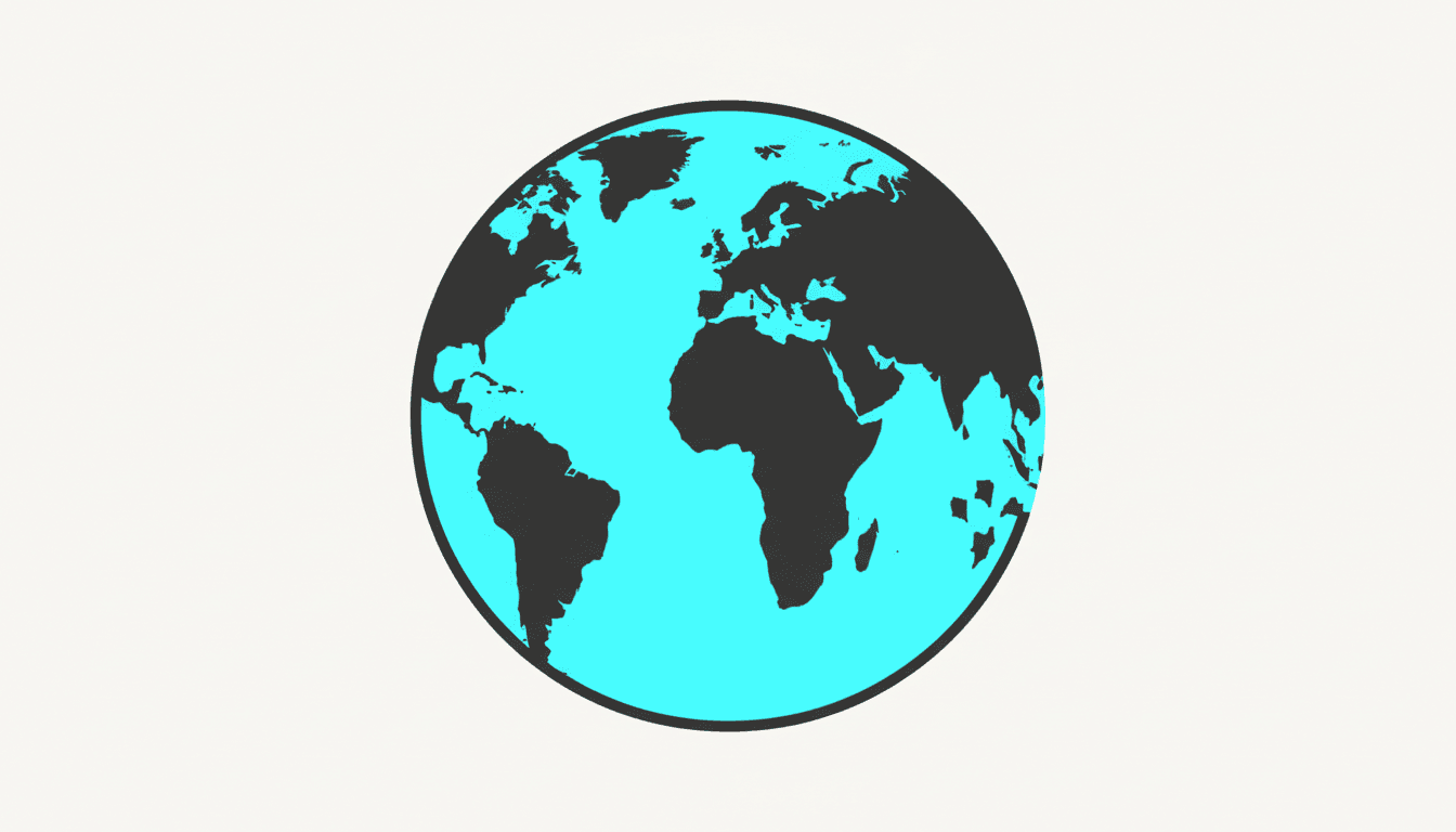 음영 공간을 활용한 대담하고 그래픽적인 지구 일러스트.