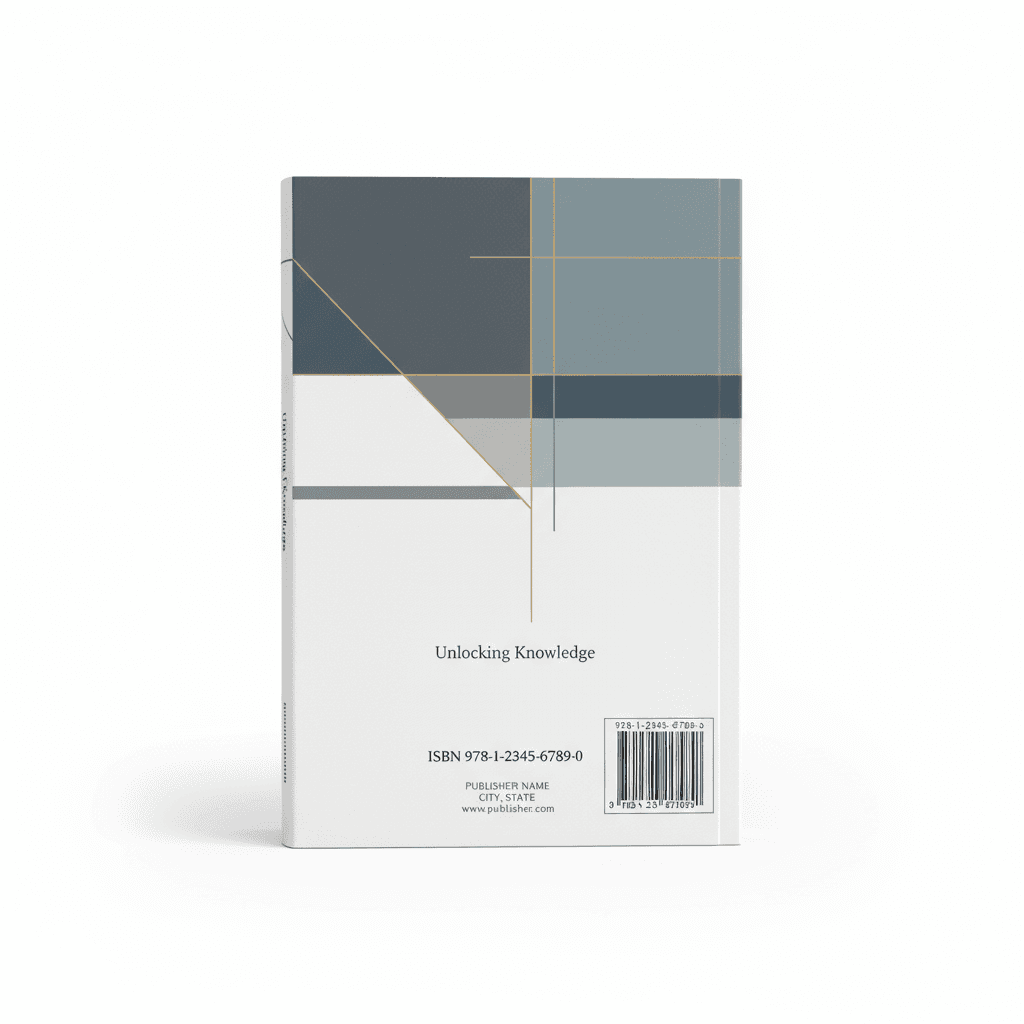 바코드와 출판사 정보가 보이는 책 뒤표지 목업. 깔끔한 흰색 배경에 명확한 타이포그래피가 돋보인다.