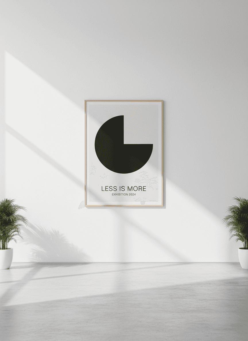 현대 미술관의 깨끗하고 미니멀리스트 포스터 목업.