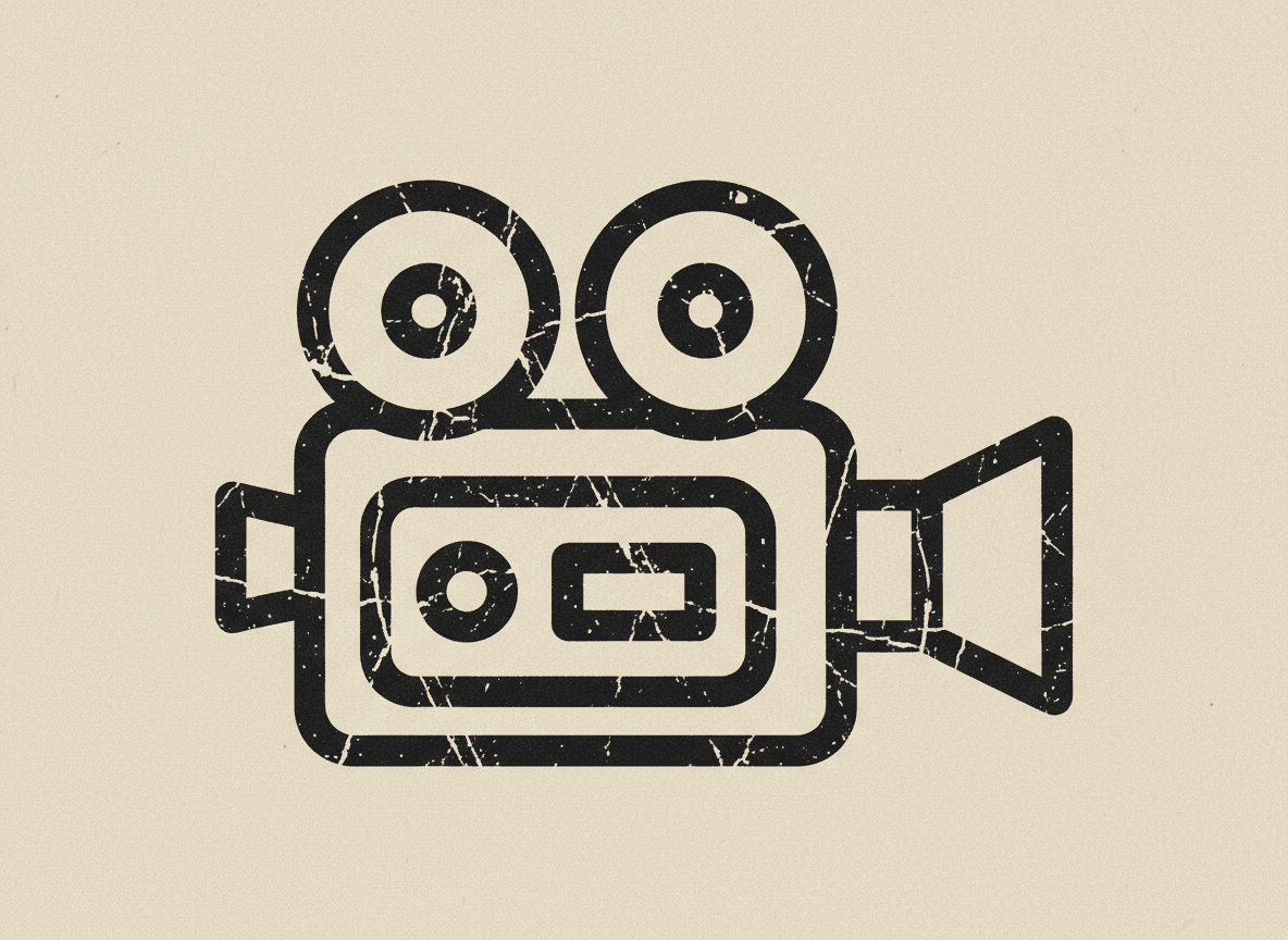 복고풍 필름 카메라 픽토그램.