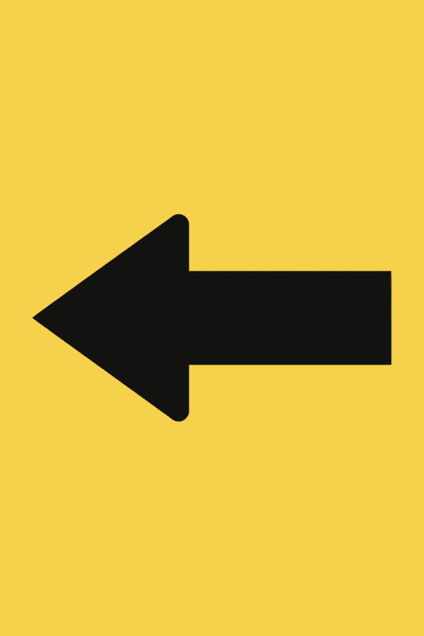 건설 현장 표지판에 적합한 굵고 투박한 오른쪽 방향 화살표 픽토그램.