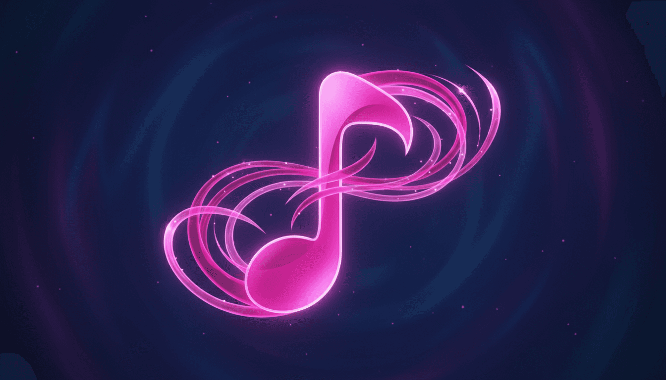 생동감 있는 분홍색 음표 픽토그램.
