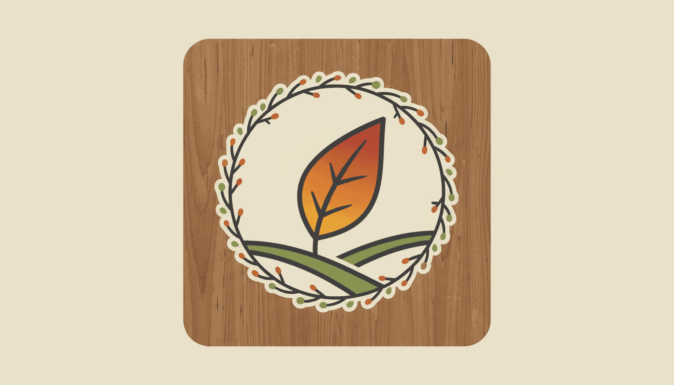 자연 테마의 나뭇잎 픽토그램.